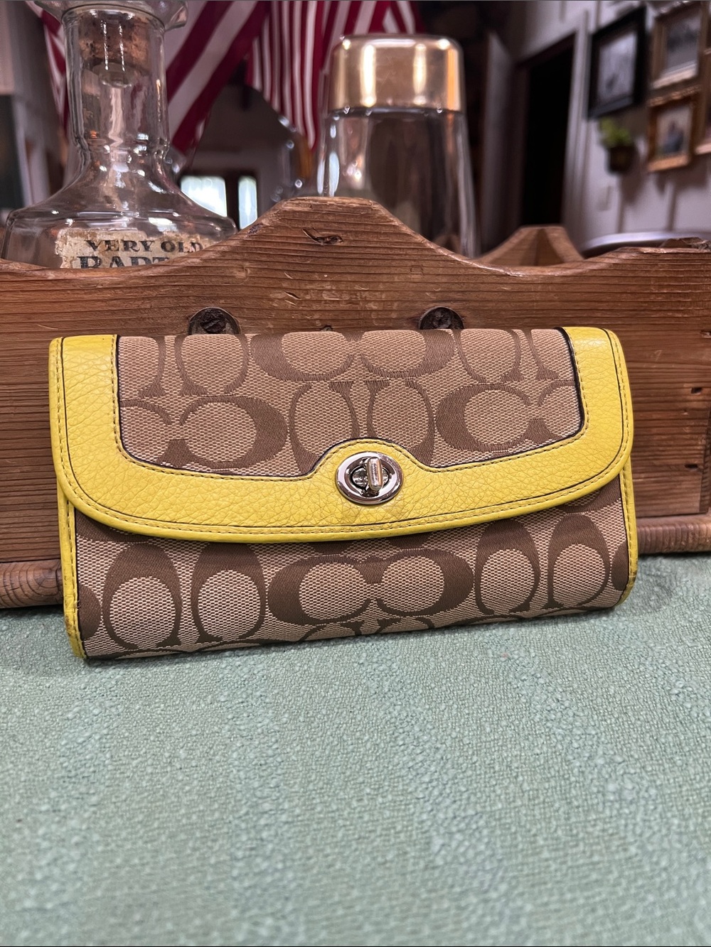 Coach Signature Turn Lock Wallet